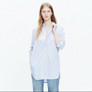 Madewell Striped Button-Down Tunic Shirt Size XS